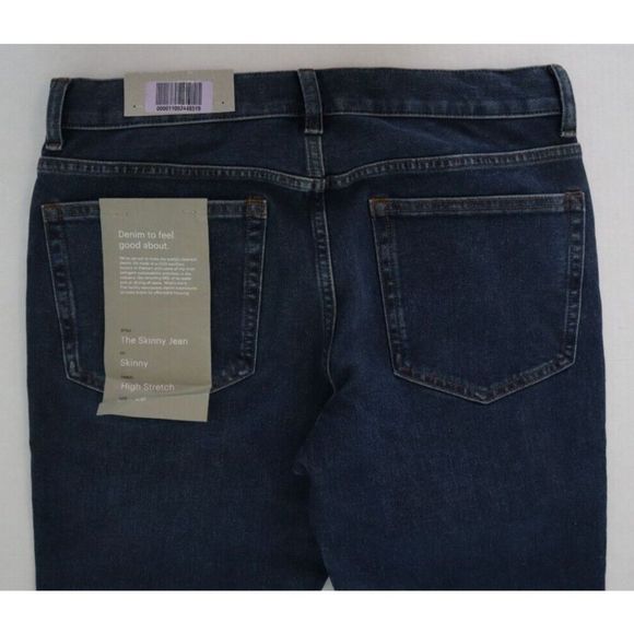 Everlane Uniform Men's Sz 31x28 Dark Blue Mid Rise Skinny Straight Jeans $98+ - Picture 4 of 9